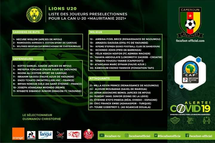 Liste des Lions U20