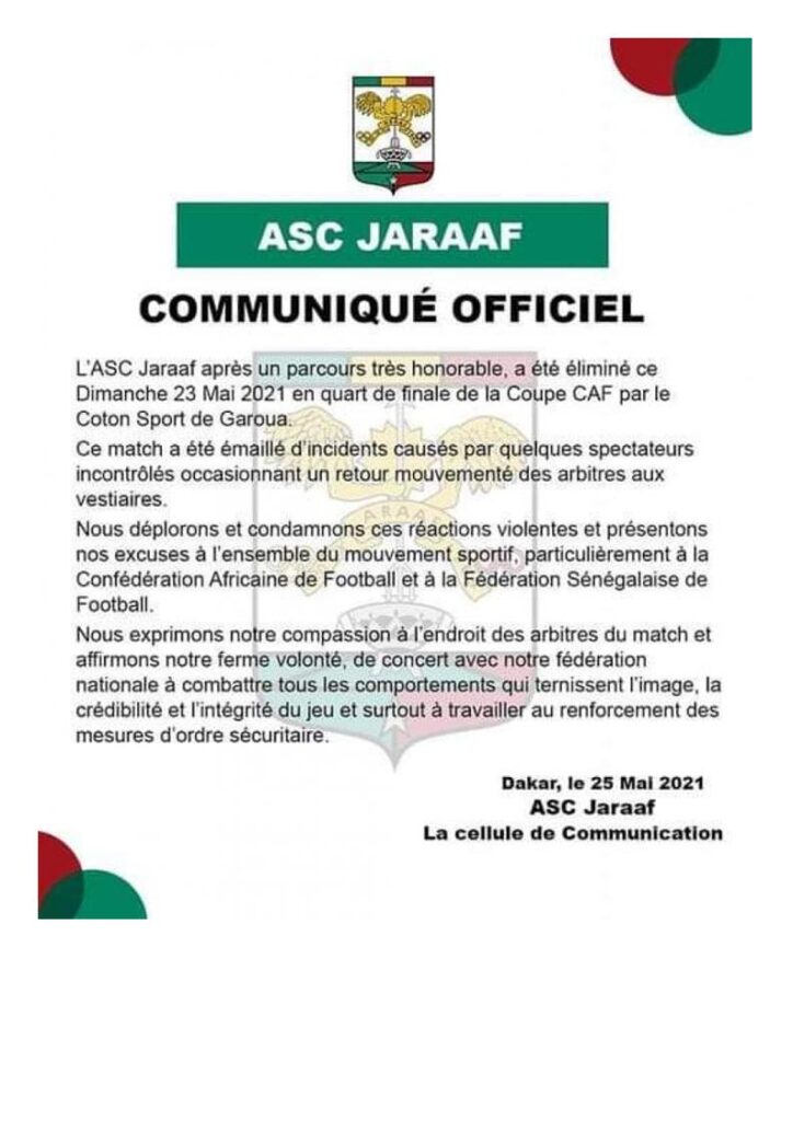 Document de l'ASC Jaraaf